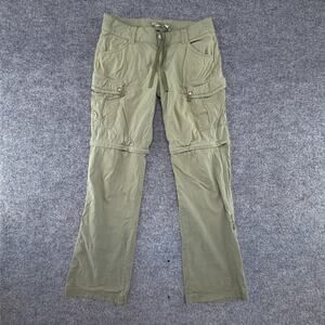 Prana Pants Womens 4 Green Sage Convertible Cargo Hiking Nylon Stretch W4SARG115